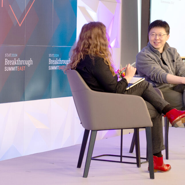 STAT's Megan Molteni speaks with Feng Zhang in New York on March 21, 2024